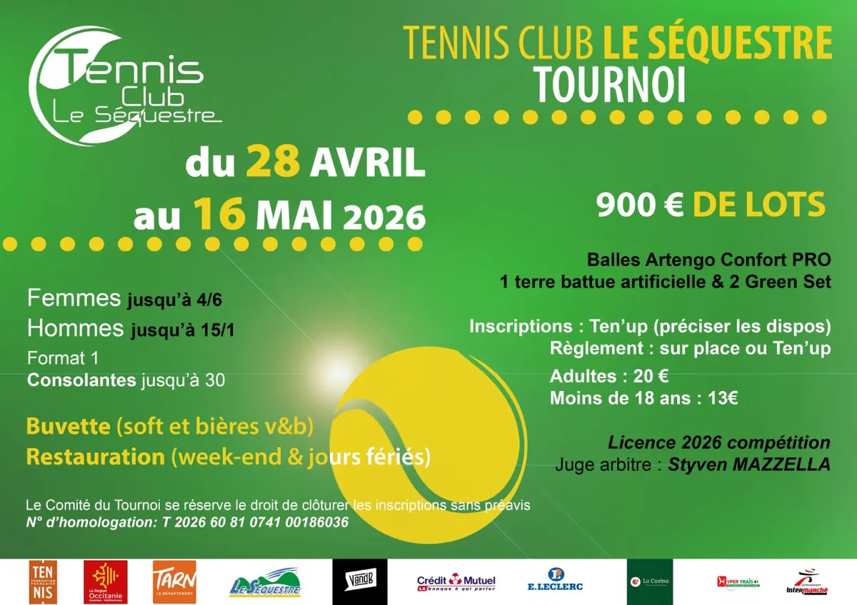Open du Séquestre 2026&nbsp;: du 28 avril au 16 mai